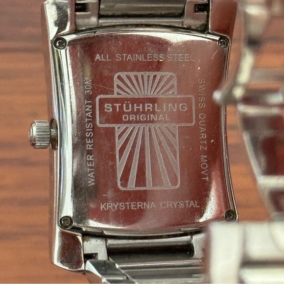 STUHRLING Stainless Steel Watch Bronze Rectangular - Picture 3 of 7